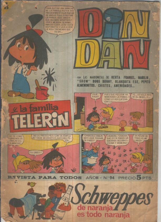 Din Dan numero 094 (aviejado, cubierta con algunos rotos y suelta)