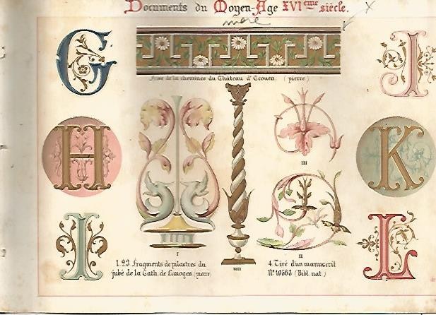 LAMINA 2124: Documents du Moyen Age XVI siecle