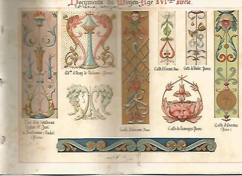 LAMINA 2133: Documents du Moyen Age XVI siecle