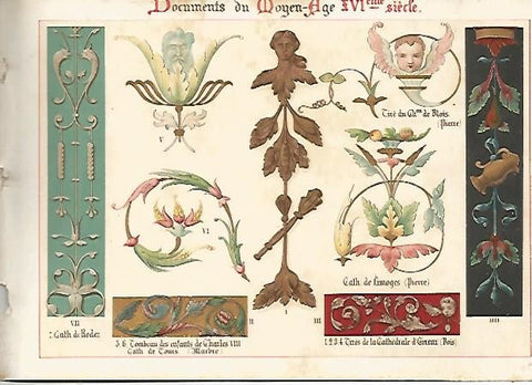 LAMINA 2136: Documents du Moyen Age XVI siecle