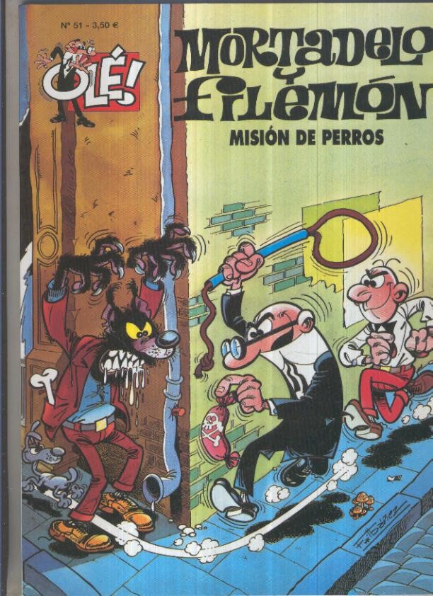 Ole numero 051: Mortadelo y Filemon: Mision de perros (numerado 1 en interior cubierta)