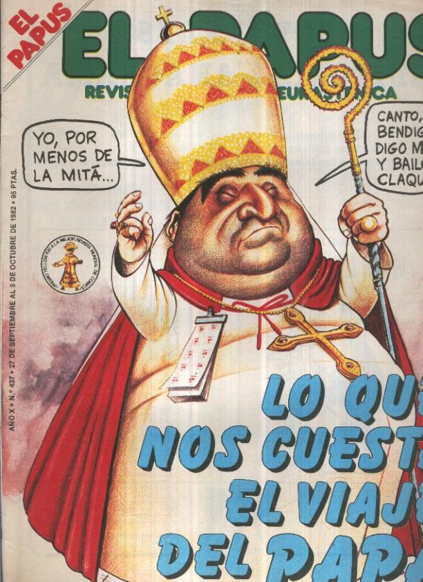 El Papus revista de humor numero 437 (1982): El viaje del papa