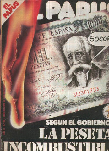 El Papus revista de humor numero 389 (1981): La peseta incombustible