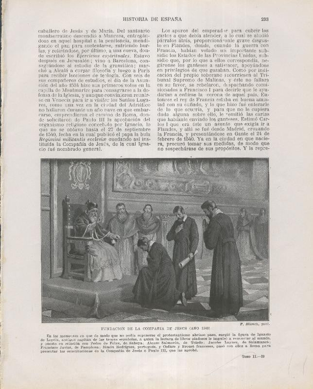 Historia de España lamina 155: Fundacion de la compañia de Jesus (1540)
