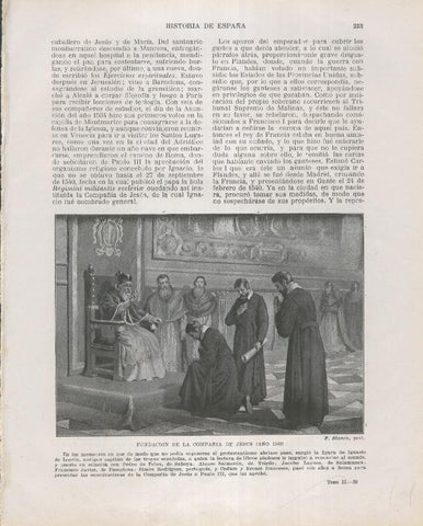 Historia de España lamina 155: Fundacion de la compañia de Jesus (1540)