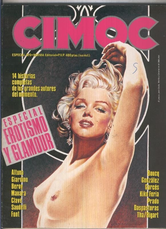 Coleccion Cimoc especial numero 06:  Erotismo y Glamour (numerado 2 en trasera(