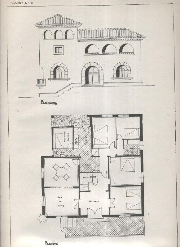 Planos modernos de Villas y Chalets modelo numero 44