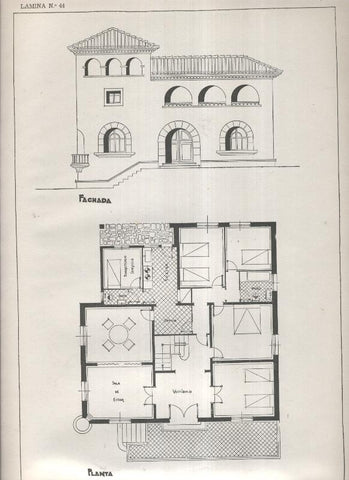Planos modernos de Villas y Chalets modelo numero 44