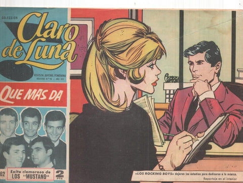Claro de Luna numero 362: reportaje sobre Los Rocking Boys (numerado 1 en trasera)
