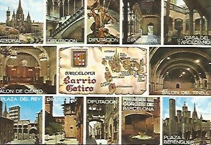 POSTAL 54870: BARCELONA. Barrio Gotico (esta RECORTADA)