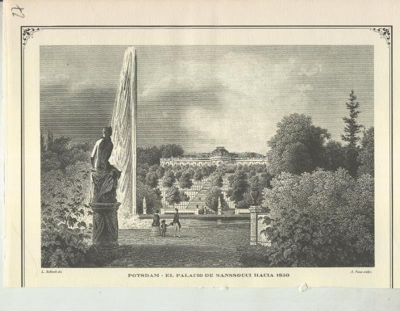 Lamina 27: Potsdam, el palacio de Sanssouci hacia 1850