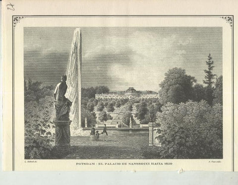 Lamina 27: Potsdam, el palacio de Sanssouci hacia 1850