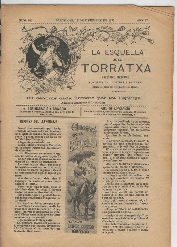 La esquella de la Torratxa numero 0883 del 13.12.1895