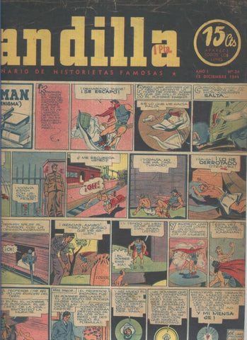 Pandilla semanario de historietas famosas numero 024: poster central River Plate subcampeon de 1944( procede de tomo desencuadernado)