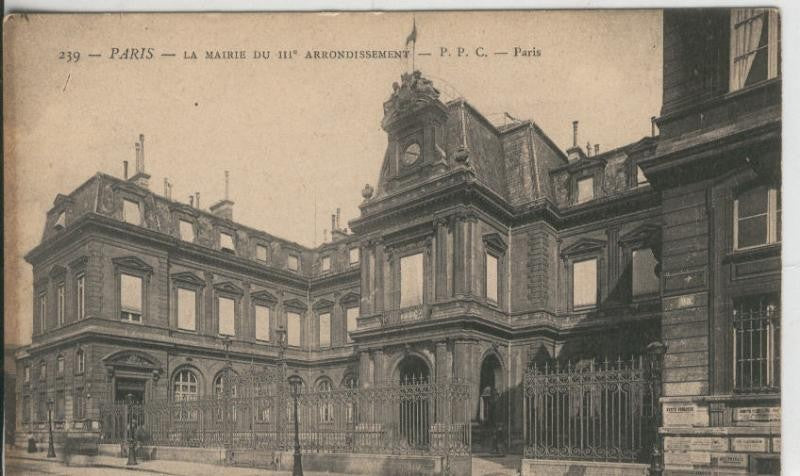 Postal 008870: Paris, La Mairi du III arrondissement