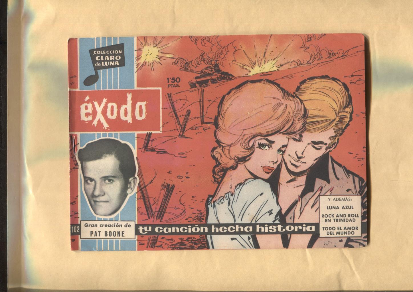 Claro de Luna numero 102: Exodo de Pat Boone (numerado 1 en trasera)