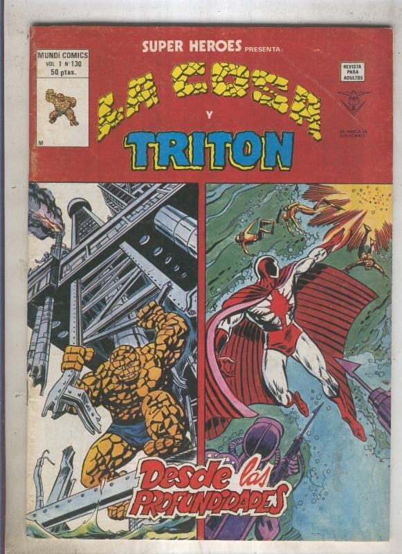 SUPER HEROES numero 130: LA COSA (4 contraportada)