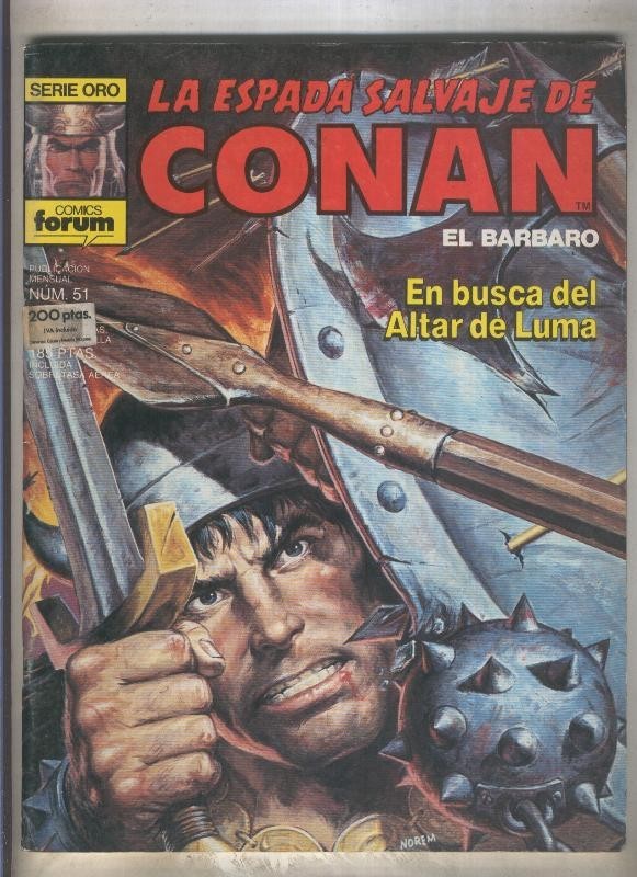 La Espada Salvaje de Conan primera edicion numero 051 (numerado 1 en trasera)
