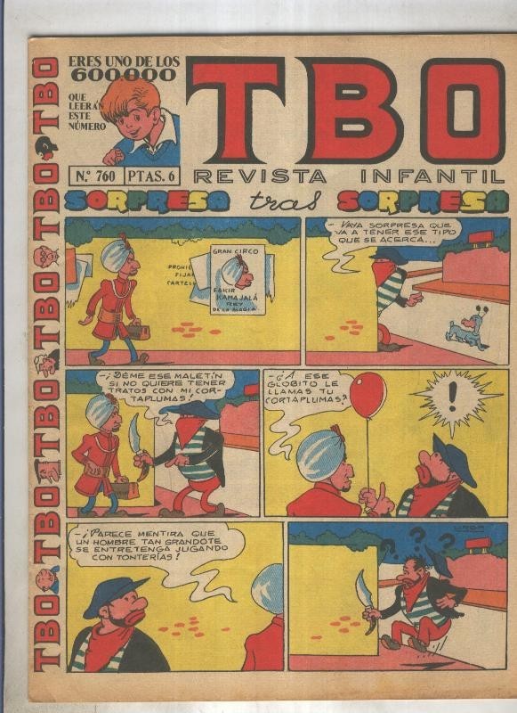 TBO numero 760: Sorpresa tras sorpresa (Urda),  (numerado 1 en trasera)