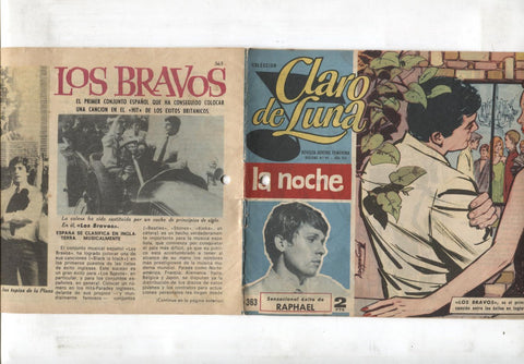 Claro de Luna numero 363: reportaje sobre Los Bravos (numerado 2 en trasera)