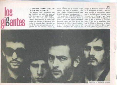 Claro de Luna numero 374: trasera reportaje Los Gigantes