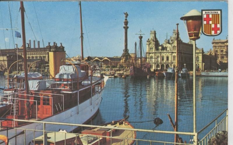 Postal 009162: Colon y Carabela Sta Maria en el Puerto de Barcelona