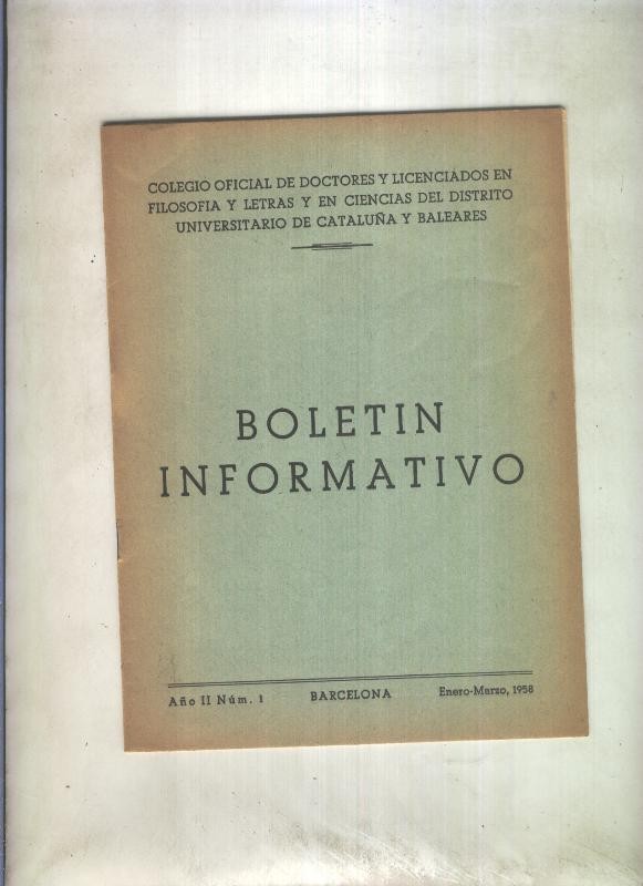 Boletin Informativo  numero 1 enero/marzo 1958