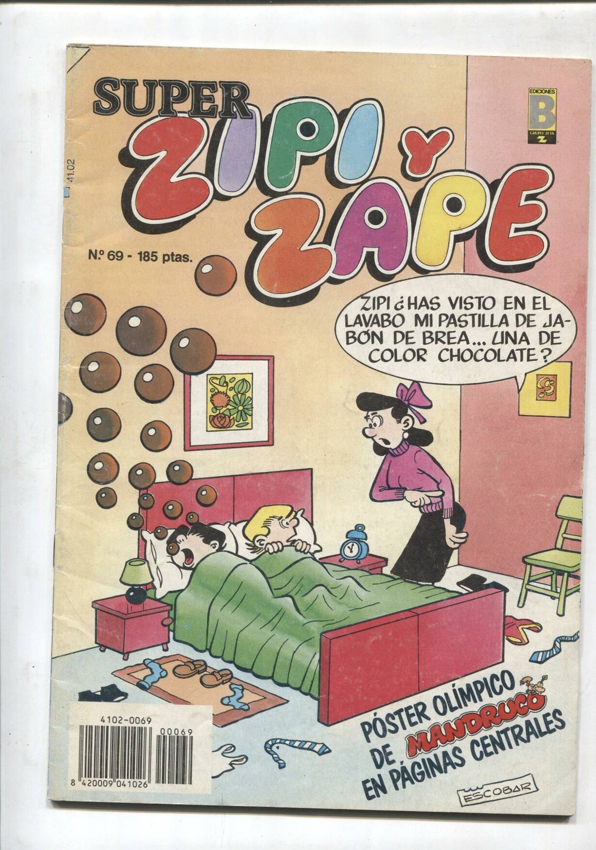 Super Zipi y Zape numero 069: poster olimpico de los mandrugos en pagina central