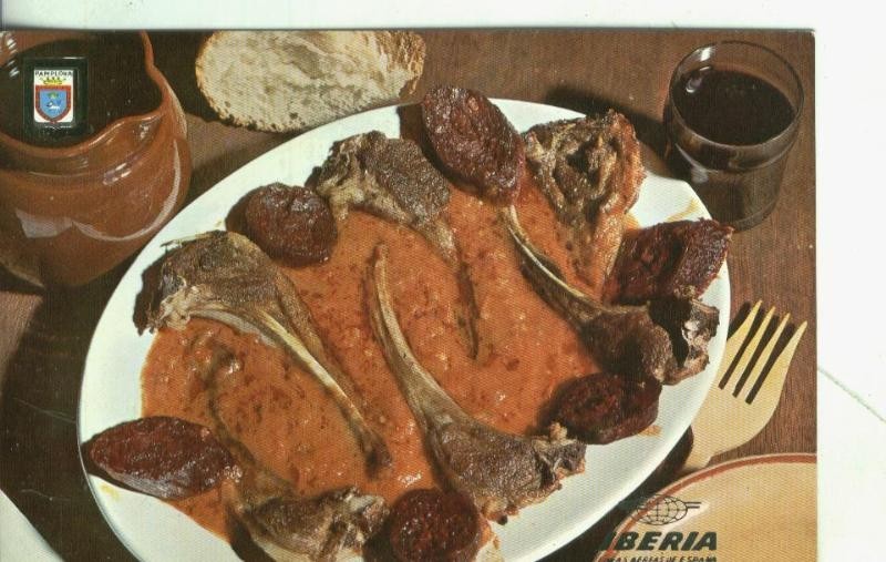 Postal: Iberia: Platos tipicos: Costillas a la Navarresa