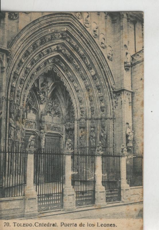 Postal 009588: Puerta de los leones de la catedral de Toledo