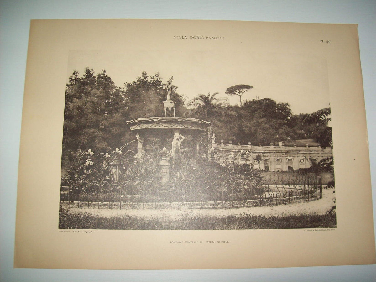 Lamina 1169: VILLA DORIA-PAMFILI. FONTAINE CENTRALE DU JARDIN INFERIEUR