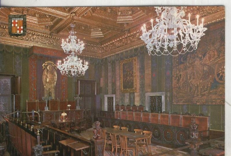 Postal:  Barcelona: Barrio Gotico-Salon Dorado