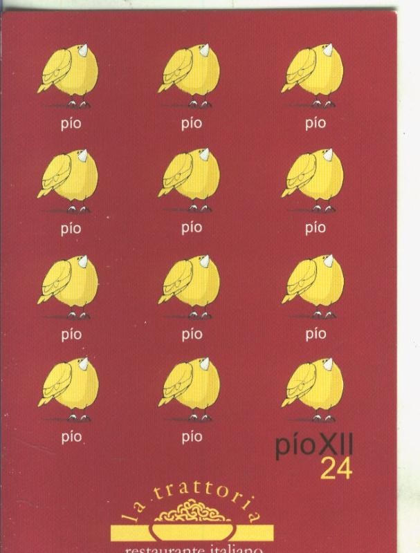 Postal 5634 : Propaganda de restaurante italiano La trattoria