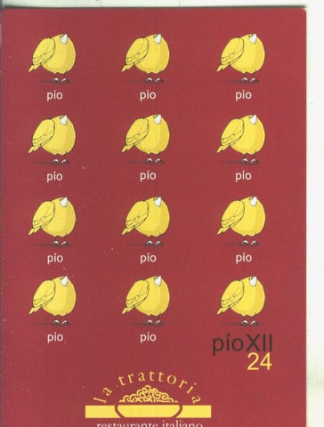 Postal 5634 : Propaganda de restaurante italiano La trattoria