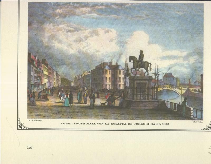 Lamina 49: Cork-South Mall con la estatua de Jorge II hacia 1830
