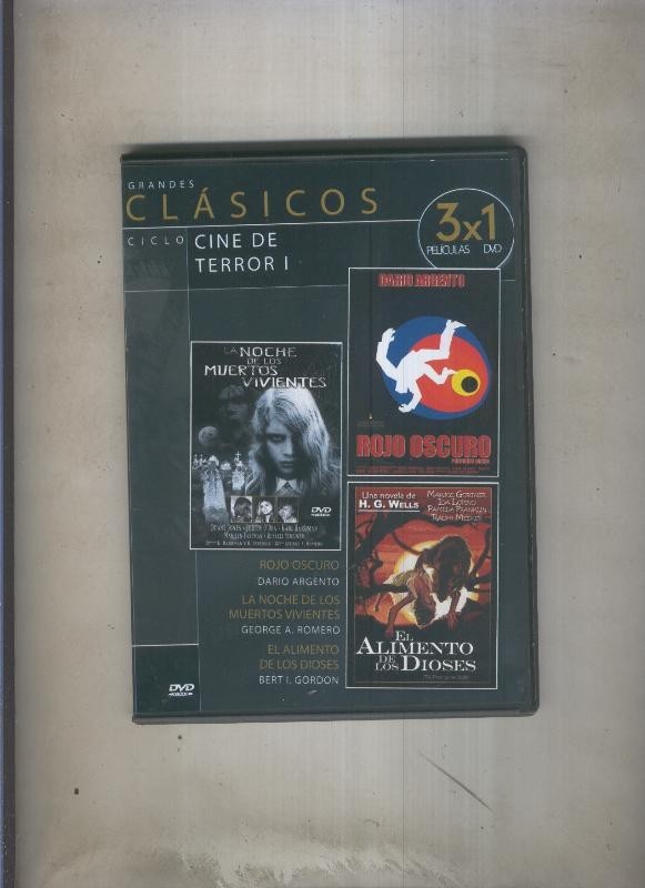DVD: 3x1: Rojo oscuro, La noche de los muertos vivientes, El alimento de los dioses