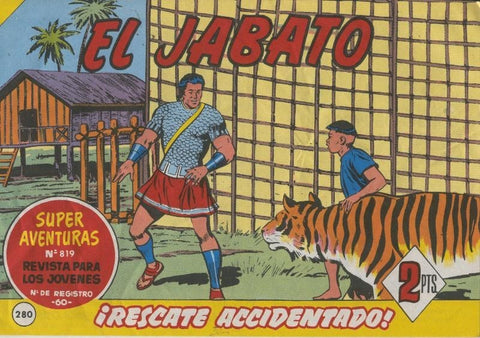 El Jabato facsimil numero 280: Rescate accidentado (interior cubierta propaganda barcos Capitan Trueno)