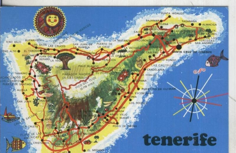 Postal: Tenerife: Mapa isla