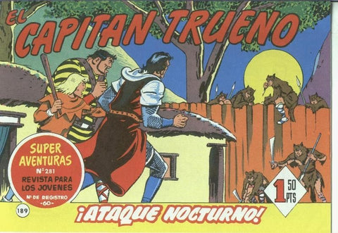 El Capitan trueno facsimil numero 189: Ataque nocturno