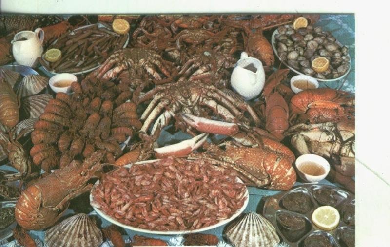Postal: Platos tipicos: Galicia: Mariscos