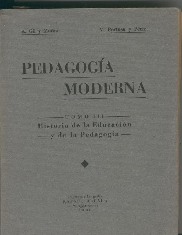 Pedagogia moderna Tomo III