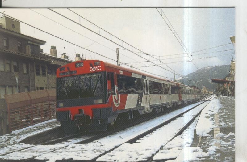Postal 010967: Unidad electrica 440.091 en La Garriga, barcelona en 2001