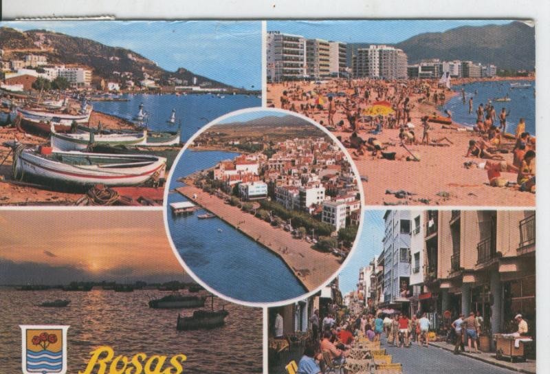 Postal 07835 : Costa Brava, Rosas , vistas varias
