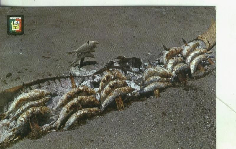 Postal:Platos tipicos: Malaga: Espetones de sardinas