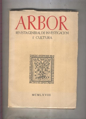 Arbor. Revista general de investigacion y cultura numero 273/274