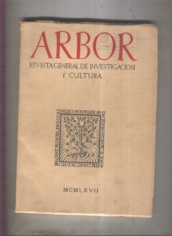 Arbor. Revista general de investigacion y cultura numero 261/262