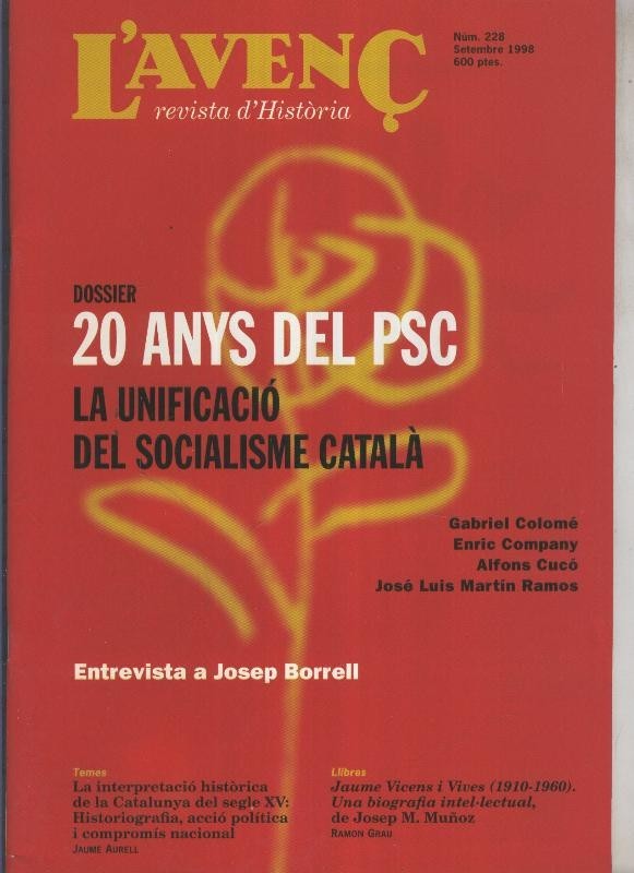 Revista L'Avenç numero 228: La unificacio del socialisme catala