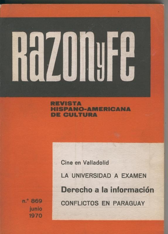 Razon y fe junio 1970