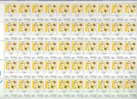 Hoja 50 sellos de correos de 65 pesetas : Joan Miro: europa 1993