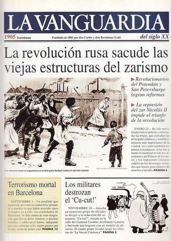 LA VANGUARDIA año 1905. La revolucion rusa sacude el zarismo